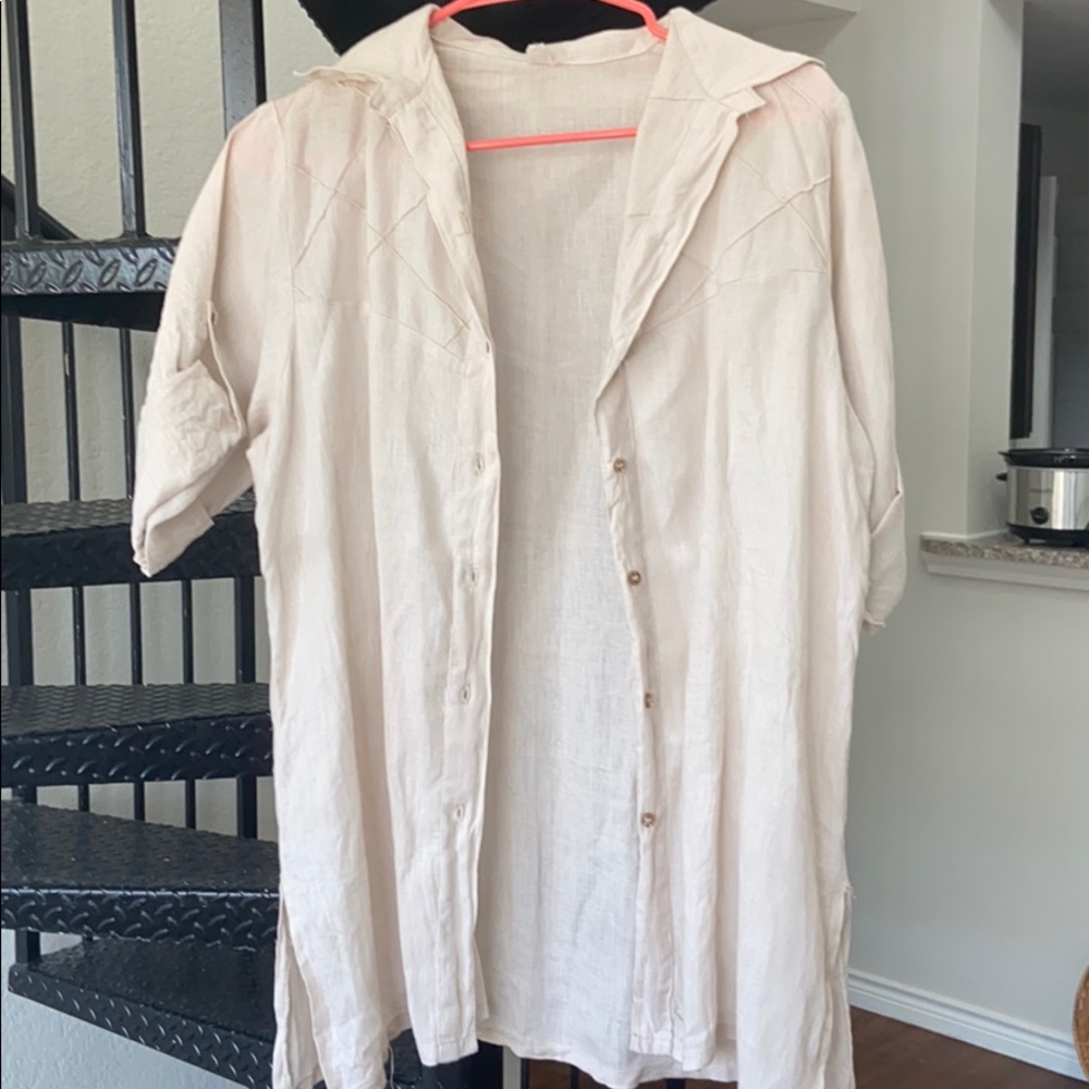 Khaki short sleeve button down